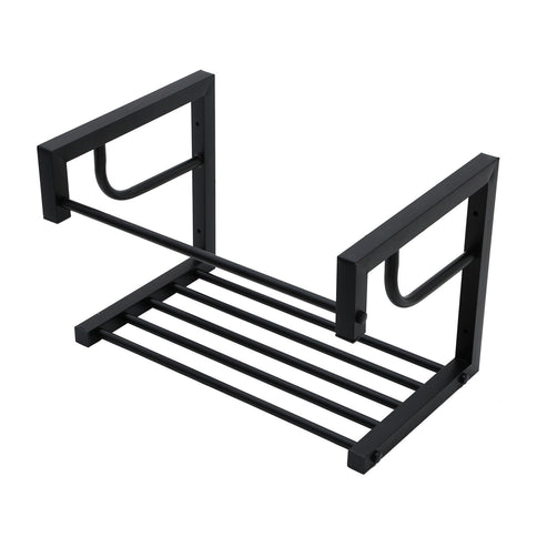 Wall Mounted Rectangular Bathroom Sink With Towel Bar & Overflow - White