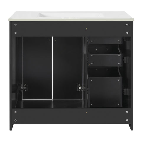 Bathroom Vanity With Sink Combo, Storage Cabinet, Freestanding Set With 3 Drawers & Soft Closing Doors