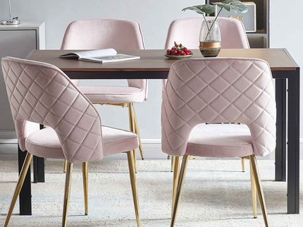 Dining Chairs With Metal Legs And Hollow Back Upholstered Dining Chairs