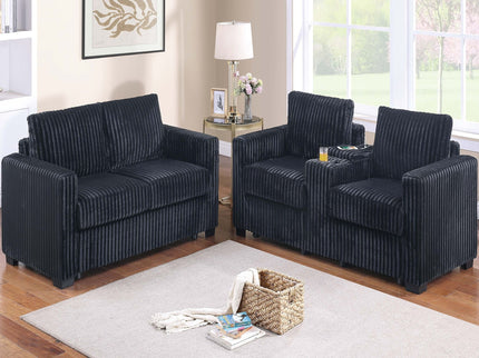 Modern Style 2 Piece Sofa Set With Cup Holders & Charging Port
