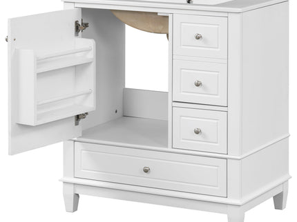Freestanding Bathroom Vanity With Sink, Soft Close Door, 3 Drawers