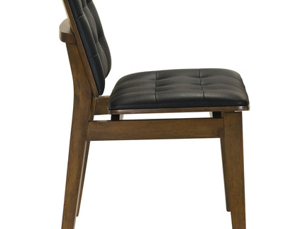 Tufted Back Dining Chairs With Tufted Upholstered Seats And Tapered Legs (Set of 2) - Black