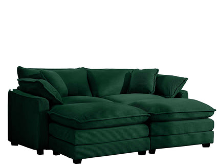Modern Modular Cushion Sofa With Ottoman, Low Back, Deep Seating Sofa Set