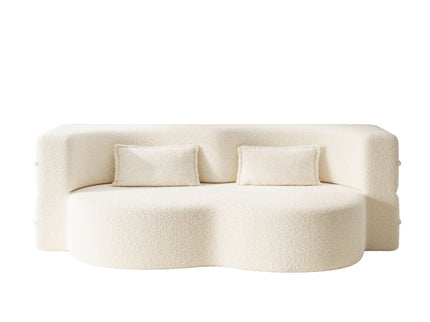 Modern Floor Sofa With 2 Pillows, Twin Size For Living Room