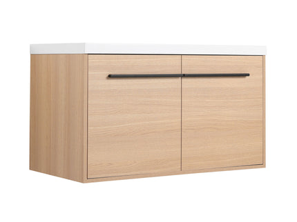 Bathroom Vanity Set With Resin Countertop Sink, 2 Doors