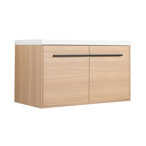 Bathroom Vanity Set With Resin Countertop Sink, 2 Doors