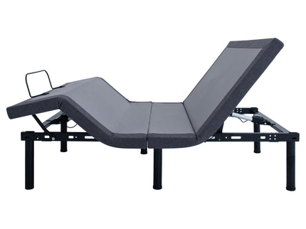 California King Adjustable Bed Base With Ergonomic Support And Wireless Remote Control - Black