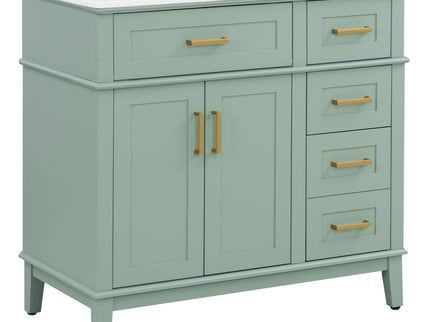 Modern Bathroom Vanity With Sink, Soft Close Doors, 4 Storage Drawers