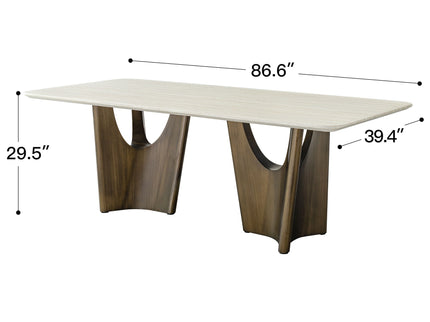 Dining Table - Beige / Bronze Golden
