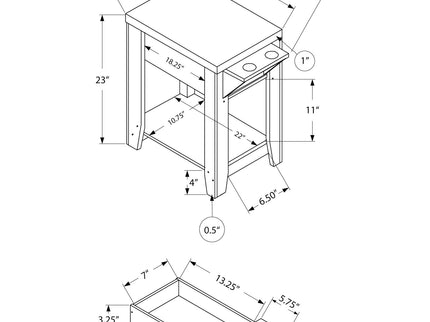 Accent Side Table, Storage, Lamp, Transitional Space-Saving Design