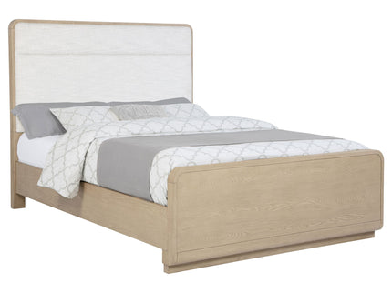 Mirador - Queen Panel Bed With Upholstered Headboard - Light Oak