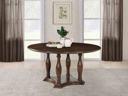Claire - Round Pedestal Dining Table - Brown