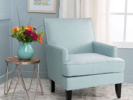 Serenada - Upholstered Fabric Club Chair With Nailhead Trim And Tapered Birch Legs