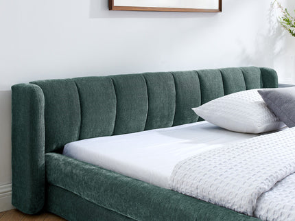 Modern Upholstered Bed Frame With Thick Fabric And Headboard