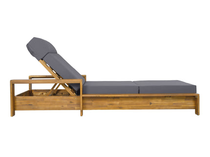 Chaise Lounge Set With 4 Fold Cushion And Built In Headrest, 3 Position Adjustable