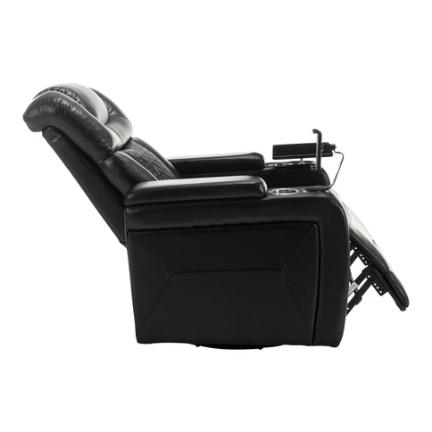 270 Degree Swivel Power Recliner With Tray Table, Phone Holder, Cup Holder, USB Port
