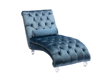 Chaise Lounge Indoor, Button Tufted Upholstered Chaise Lounge Chair With Pillow