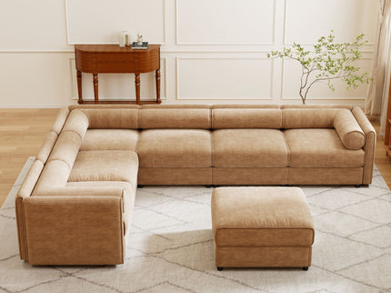 Contemporary Elegant Sofa With Storage And Ottoman