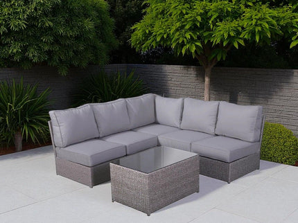 Comfortable Modern Patio Rattan Sectional Set With Cushions