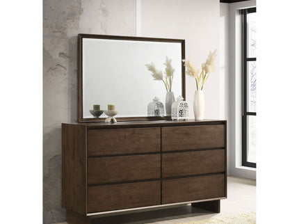 Hemlock - 6 Drawer Dresser With Mirror - Brown