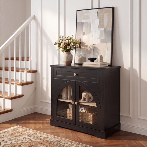 Modern Sideboard Cabinet With 1 Drawer And 2 Arched Doors