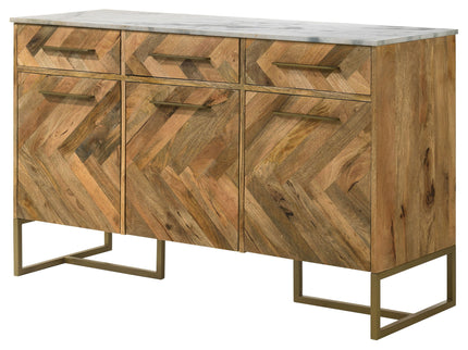 Paloma - 3 Door Herringbone Accent Cabinet - Natural