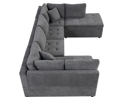 Oversized Sectional Sofa U-Shaped Sofa Couch Pull-Out Sofa Bed With Two Throw Pillows For Living Room
