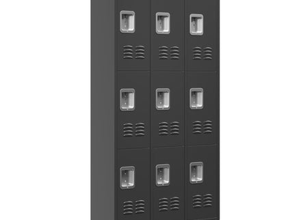 9 Door Lockers With Lock For Secure Storage And - Black