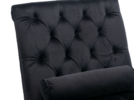 Chaise Lounge Indoor, Button Tufted Upholstered Chaise Lounge Chair With Pillow