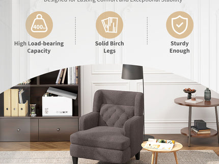 Upholstered Accent Chair Tufted Armchair For Living Room And Bedroom
