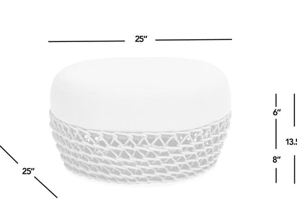 Willow - Round Upholstered Patio Ottoman