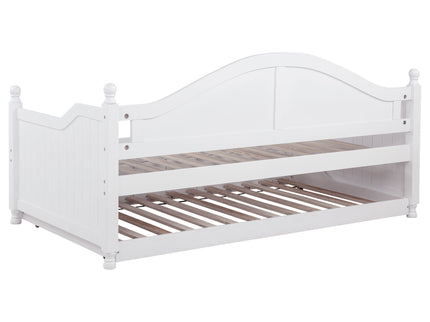Twin Daybed With Trundle Storage Bed - White