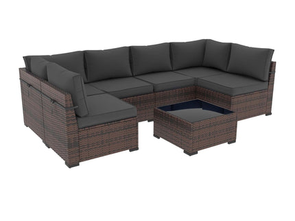 Cushion Covers For 7 Piece Wicker Sectional Sofa, 14 Pack Seat And Back Slipcovers With Zipper