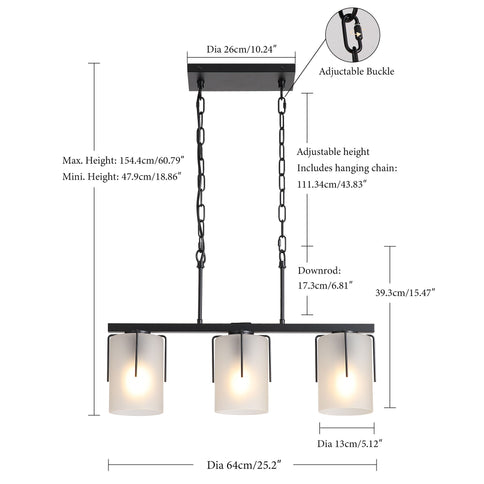 Adjustable Cylindrical Pendant Light