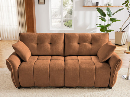 Modern Sofa & Pillows, Textured Cover, High Rebound Cushions