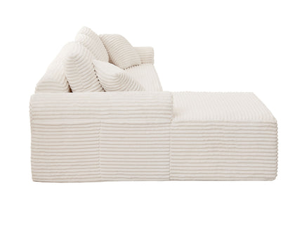 Modular Sectional With Arched Armrests, Includes 3 Back Cushions & 2 Throw Pillows