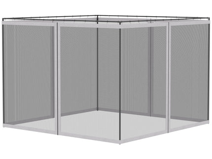 Outsunny - 10' x 13' Replacement Mesh Sidewall Netting For Patio Gazebos And Canopy Tents With Zippers (Sidewall Only) - White