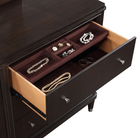 Navarro - 6 Drawer Dresser With Mirror - Brown