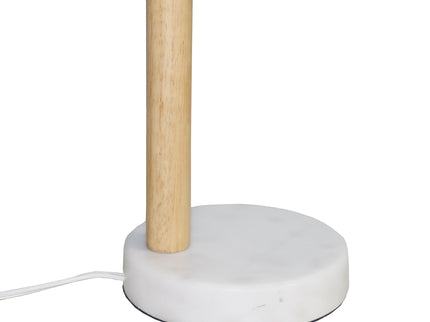 Bedside Table Lamp With Globe Lampshade - White