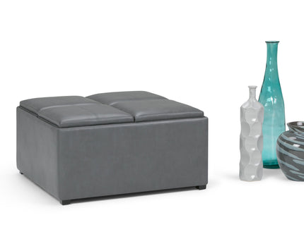 Avalon - Square Coffee Table, Storage Ottoman