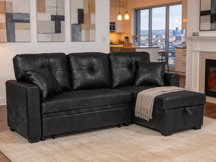Sectional Sofa With Pull Out Bed, Reversible Chaise