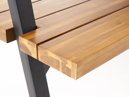 Huckleberry - Acacia Wood Outdoor Dining Table With Plant Hanger - Teak