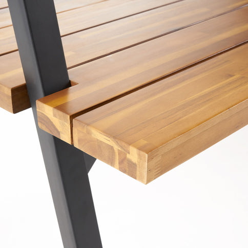 Huckleberry - Acacia Wood Outdoor Dining Table With Plant Hanger - Teak