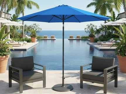 Patio Umbrella With Crank Lift And Tilt, UV-Resistant Canopy