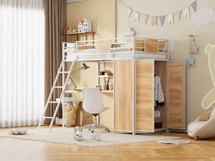 Loft Bed With L Shape Desk And Wardrobe