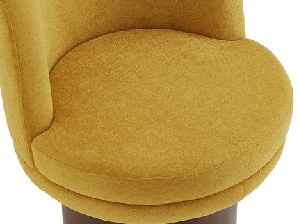 Round Swivel Accent Chair With Ergonomic Backrest For Living Room