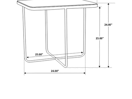 Travertine Accent Table Geometric Design - Brown