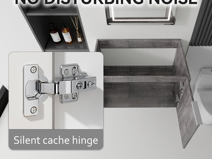 Floating Bathroom Vanity Cabinet With Soft Close Double Doors, Spacious Interior Storage, Wall Mounted, Cabinet Only
