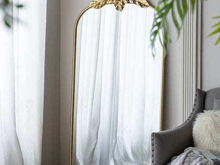 Arched Wall Mirror With Metal Frame, Wall Mirror For Living Room