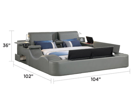 Zoya - Smart Multifunctional Bed, Built In Bluetooth Speakers, USB Charging